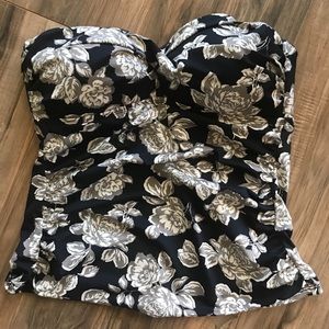 Floral print tankini top, Large